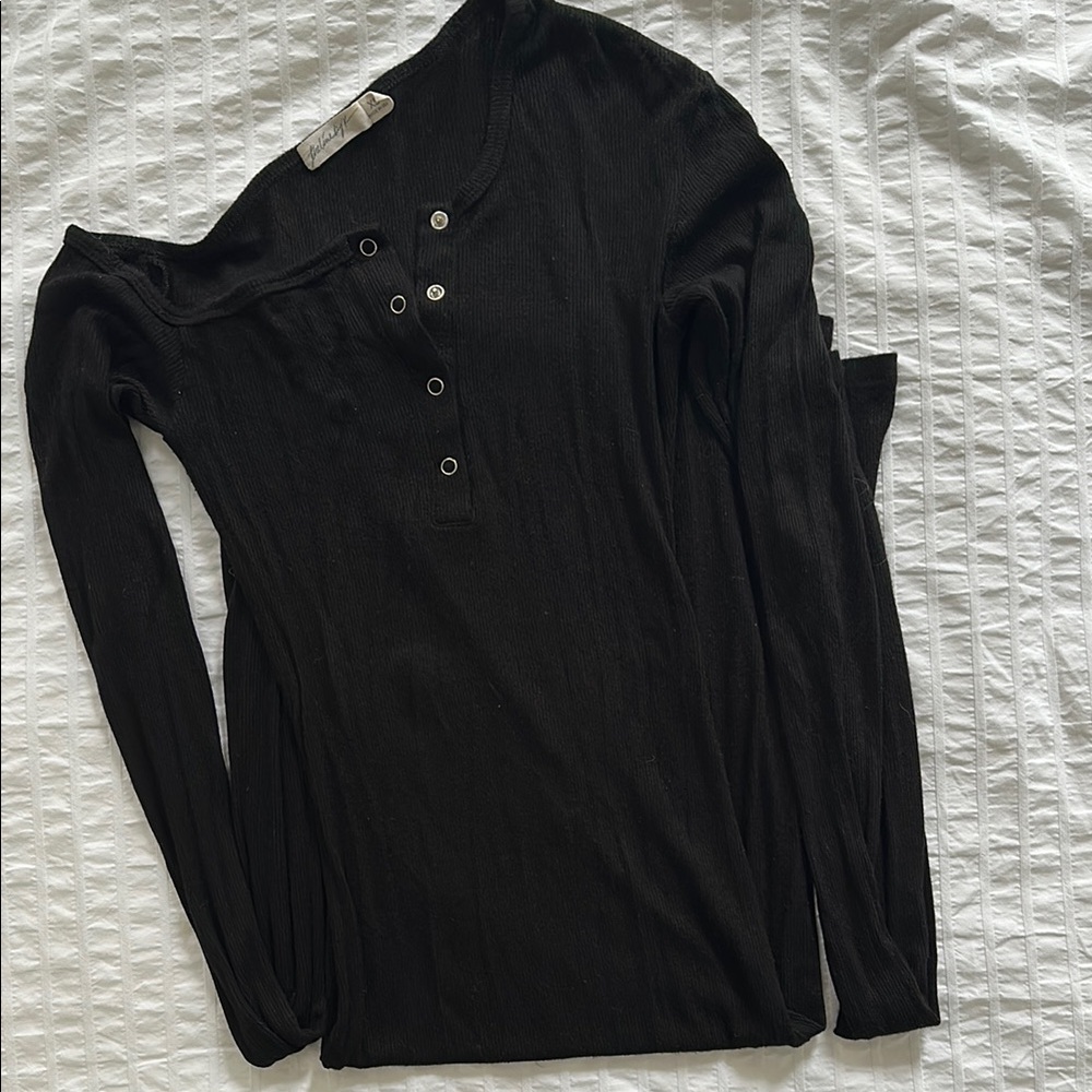 the line by k asymmetrical Henley dress